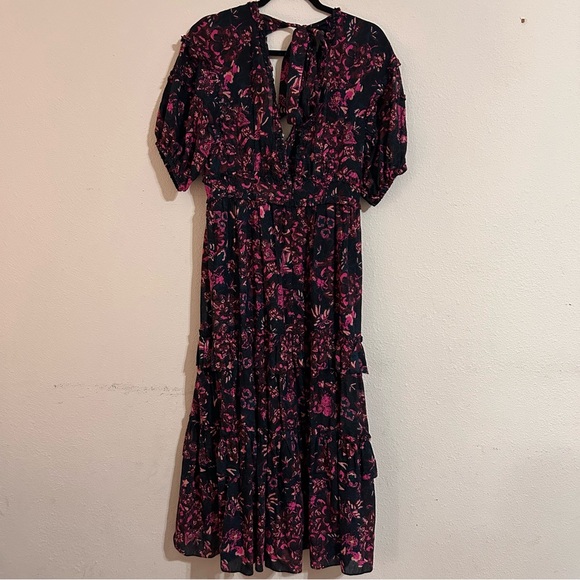 Ulla Johnson Amora Tie Back Floral Ruffle Midi Dress 6 - Picture 12 of 16
